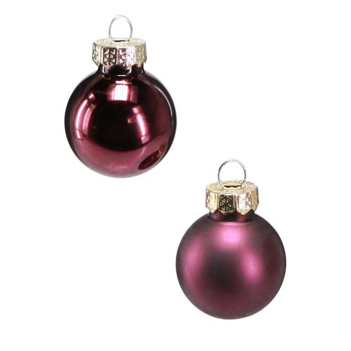 Floristik24 Mini joulupallot lasia Ø2,5cm mauve 22 kpl