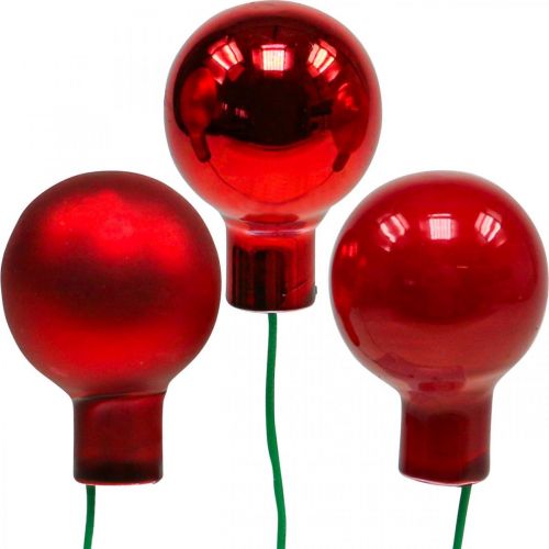 kohteita Mini joulupallot punaiset peilimarjat 20mm rubiinisekoitus 140kpl