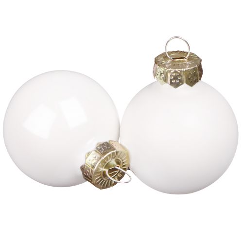 kohteita Mini joulupallot valkoinen lasiemali Ø3cm 22 kpl