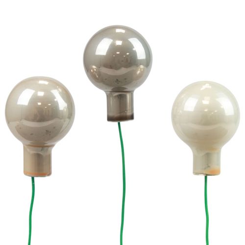 kohteita Mini joulupallot kermanharmaa lasi peili marjat Ø25mm 140 kpl