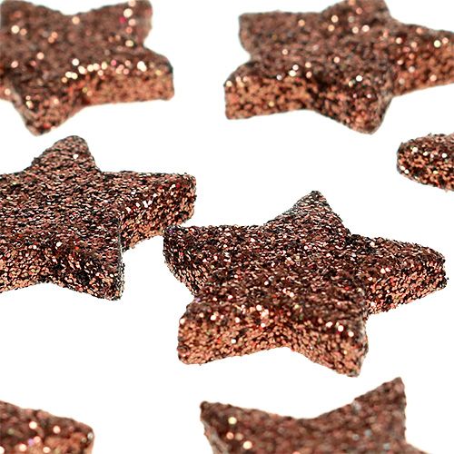 Floristik24 Mini glitter tähti ruskeaksi 2,5 cm 48 kpl