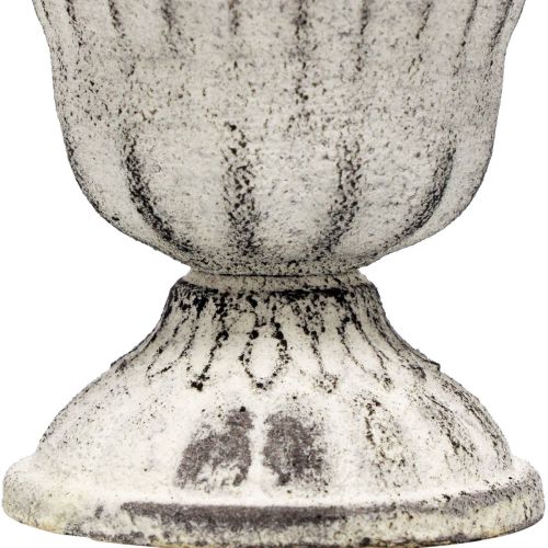Floristik24 Mini Cup Maljakko Metallimalja Valkoinen Harmaa Antiikki Ø8cm K8cm