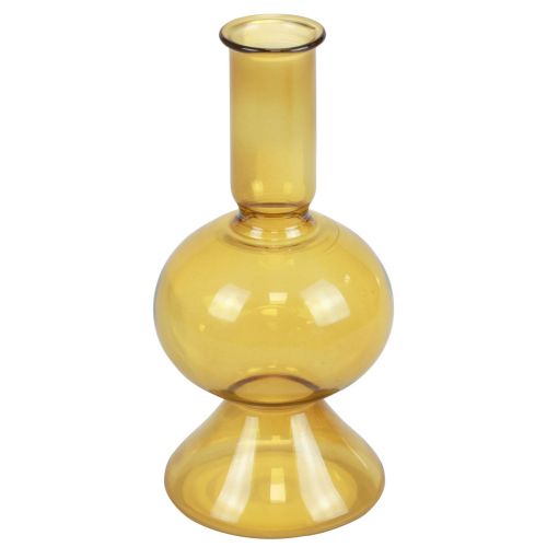 Minimaljakko keltainen lasimaljakko kukkamaljakko lasi Ø8cm K16,5cm