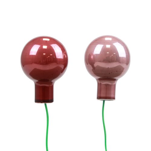 kohteita Mini joulupallot lankalasi viininpunainen pinkki Ø2,5cm 140 kpl