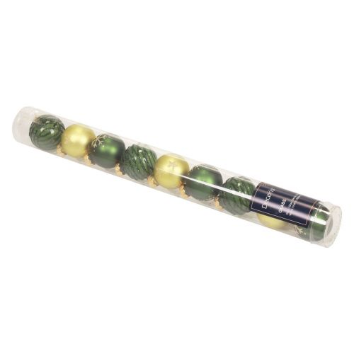 Floristik24 Mini joulupallot lasi vihreä kulta lasipallot Ø3cm 9kpl