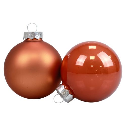 Mini joulupallot lasi punaruskeat lasipallot Ø4cm 24kpl