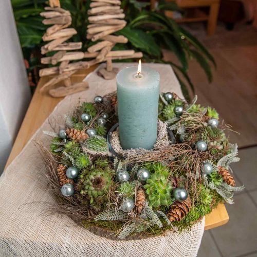 Floristik24 Mini joulupallot minttu peili marjat lasi Ø25mm 140kpl