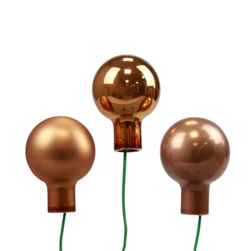 Floristik24 Mini joulupallot lasilangalla oranssi Ø2,5cm 140 kpl