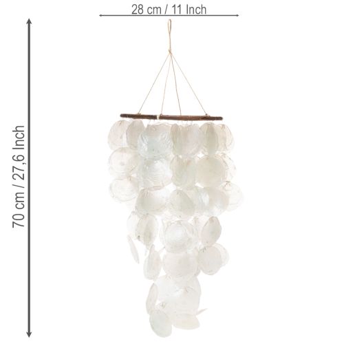 Tuulikello Capiz-kuorikärki, pyöreä, 70 cm pitkä, parvekkeelle tai puutarhaan | Floristik24.fi