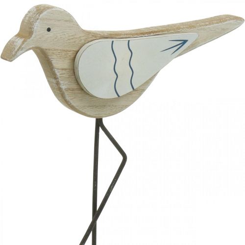 kohteita Merikoristelu, deco-lokki puusta, nuhjuinen chic, sininen ja valkoinen H32cm