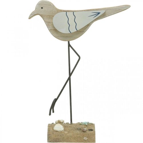 kohteita Merikoristelu, deco-lokki puusta, nuhjuinen chic, sininen ja valkoinen H32cm