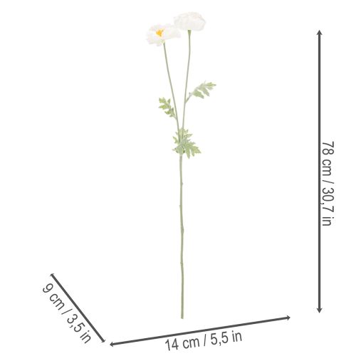 Keinounikko, valkoinen, pitkävartinen, 78 cm, 3 kpl | Floristik24.fi
