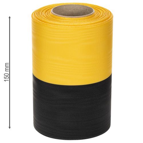 kohteita Moiré-seppelenauha 150 mm kelta-musta - surunauha, vyö, koriste, klubinauha - 25 m rulla
