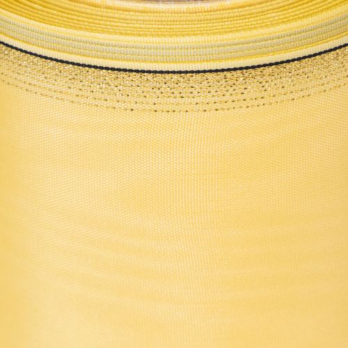 Moiré-seppelenauha, keltainen kultareunuksella, 125 mm x 25 m - Korkealaatuinen surunauha, koristenauha, rusettinauha | Floristik24.fi