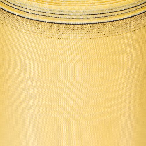 Moiré-seppelenauha, keltainen kultareunuksella, koristeellinen kukkanauha, asetaatti/polyesteri, 150 mm x 25 m | Floristik24.fi