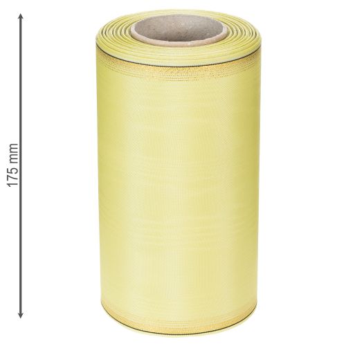 kohteita Moiré-seppelenauha, vaaleanvihreä kultareunuksella, 175 mm x 25 m, korkealaatuinen kukkakoriste