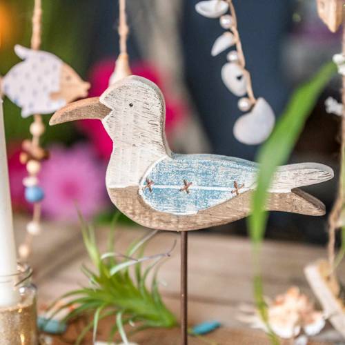 Floristik24 Lokki Puu Sininen Valkoinen 20cm × 5cm K25cm