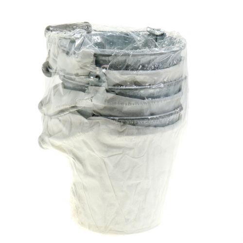 Floristik24 Sinkkikauha punotulla kuviolla harmaa, valkoinen pesty Ø10cm H9cm 6kpl