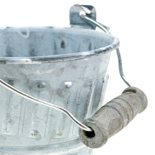 Floristik24 Sinkkikauha punottu kuviointi harmaa Ø7cm K8cm 8kpl