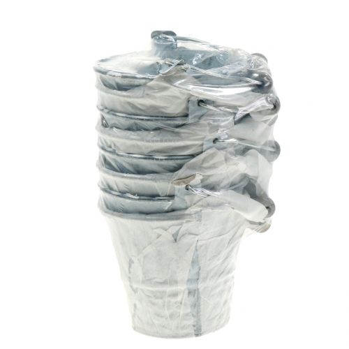 Floristik24 Sinkkikauha punottu kuviointi harmaa Ø7cm K8cm 8kpl