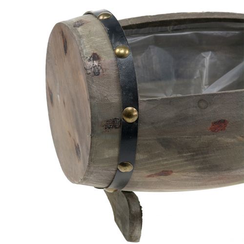 Floristik24 Puinen tynnyri istutusta varten Luonto 2 kpl 22cm/33cm sarja