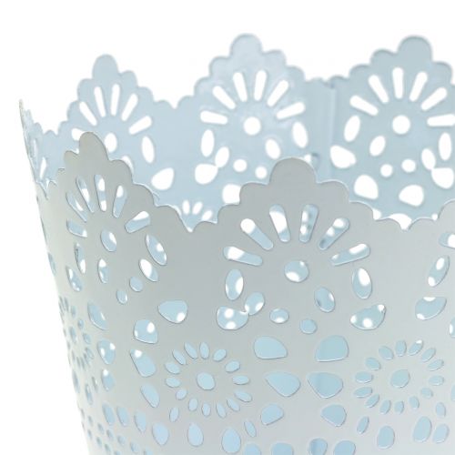 Floristik24 Sinkkipannu valkoisella terävällä reunalla Ø12cm H10cm