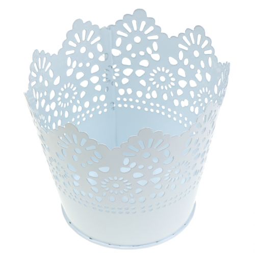 Floristik24 Sinkkipannu valkoisella terävällä reunalla Ø12cm H10cm