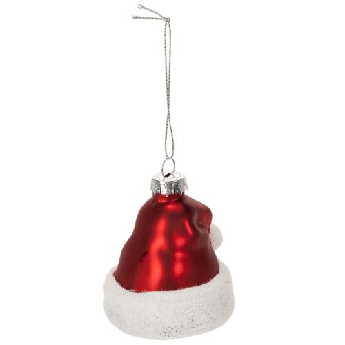Joulupallo Joulupukin hattu lasia 8cm 6kpl | Floristik24.fi
