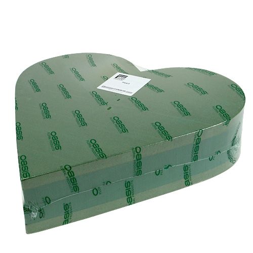 kohteita Kukkavaahtomuovi sydän plug-in materiaali vihreä 31cm × 29cm 2 kpl