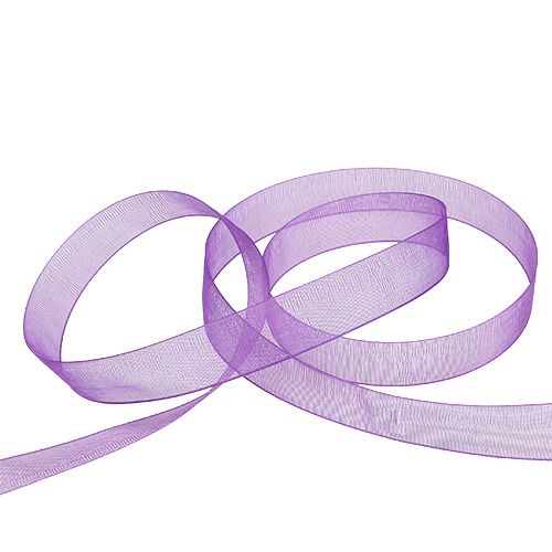 kohteita Organzanauha reunusnauhalla 1,5cm 50m keskimmäinen violetti