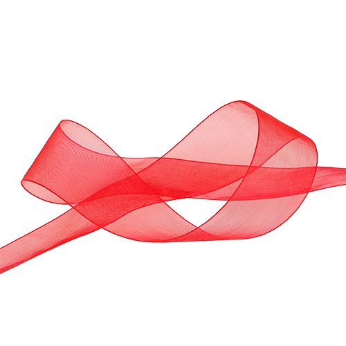 Organza nauha helmillä 4cm 50m punainen