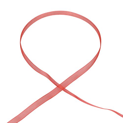 Organza nauha lahja nauha punainen nauha helmi 6mm 50m