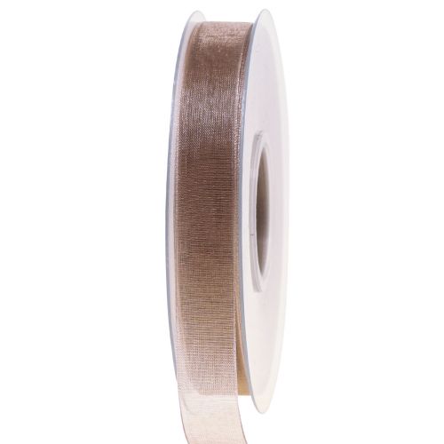 Organza nauha lahja nauha beige nauha helmedge taupe 15mm 50m