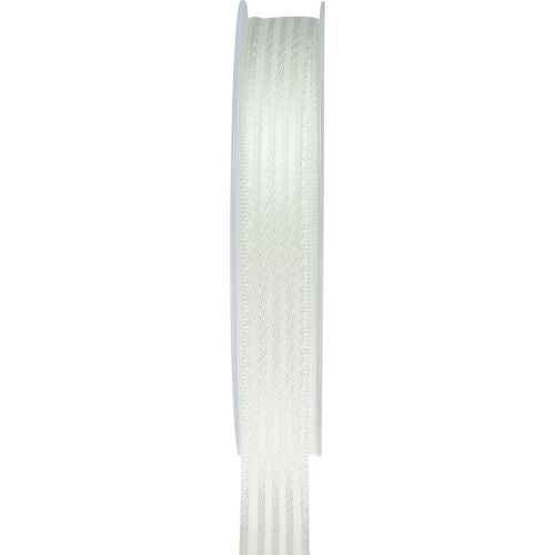 Organza nauha raidoilla lahjanauha valkoinen 15mm 20m