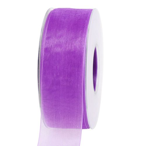 Floristik24 Organza nauha helmillä 4cm 50m violetti