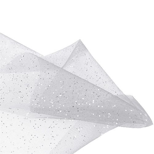 Floristik24 Organzakangas 15cm x 500cm hopea kimalluksella