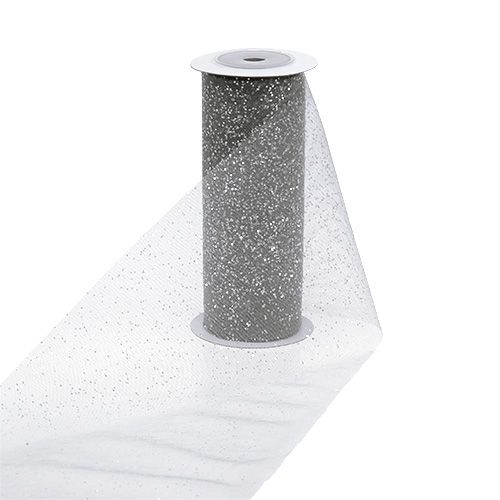 Floristik24 Organzakangas 15cm x 500cm hopea kimalluksella