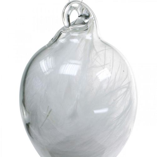 Floristik24 Pääsiäiskoristeet ripustettavaksi, lasimuna höyhenillä, mini pääsiäismuna, kevätkoristeet 8 kpl