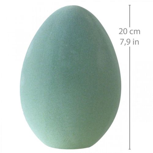 Pääsiäismuna koristelu muna harmaa-vihreä muovi flokoitu 20cm