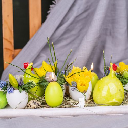 Floristik24 Pääsiäiskynttilät munamuoto, munakynttilät pääsiäislime Ø4,5cm K6cm 6kpl