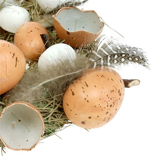 Pääsiäisseppele munilla Ø24cm luonnonvalkoinen