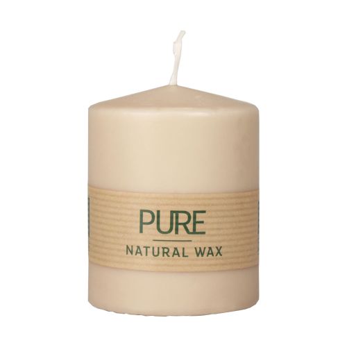 kohteita PURE Pillar Candle Beige Wenzel Kynttilät Vaaleanruskea 90/70mm
