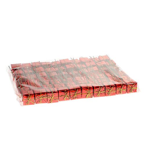 Floristik24 Pakkaukset langalla 2,5cm Punainen 60kpl