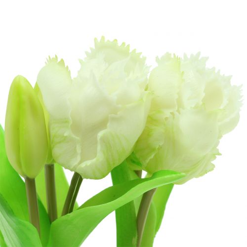 Floristik24 Papukaija tulppaani ruukussa valkoinen Real-Touch 23cm