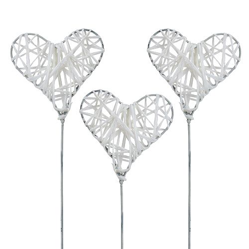 Floristik24 Paperisydän vaijerilla 5cm valkoinen 36kpl