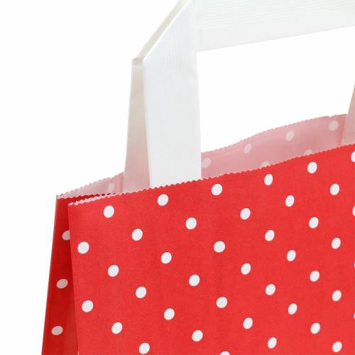 Paperipussi punainen pisteillä 18cm x 8cm x 22cm 25p