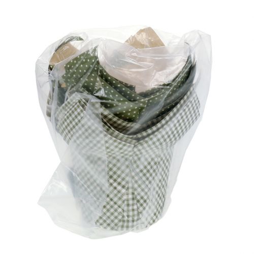 Floristik24 Paperiruukku kuviolla vihreä-valkoinen Ø9,5cm 12 kpl