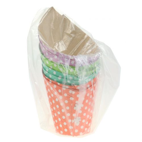 Floristik24 Paperi ruukku, värillinen pisteillä Ø12cm 8kpl