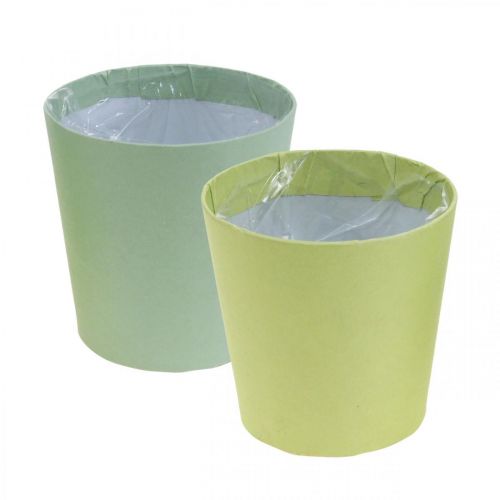 Paperiruukku, kätköruukku, istutuskone sininen/vihreä Ø11cm K10cm 4kpl