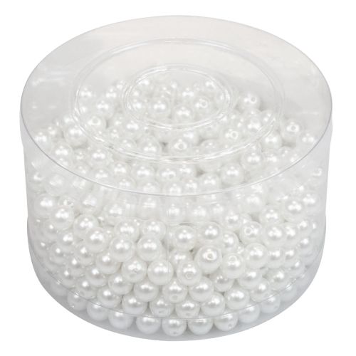 Floristik24 Koristehelmet askarteluhelmien pujottamiseen valkoiset 8mm 300g